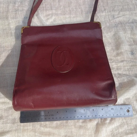 Must de Cartier Shoulder Bag Purse Crossbody Leather Authentic Vintage Clutch - Picture 7 of 15